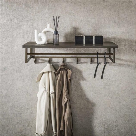 Hoyz kapstok ferro 6 haken hoedenplank brons antiek
