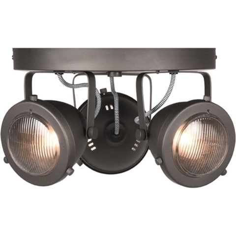 Label51 Spot moto led burned steel metaal 3 lichts