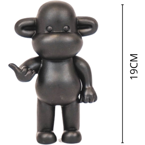 House Vitamin Ornament hang loose monkey figurine 'the legend' black 11x7x19cm
