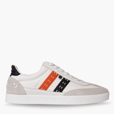 Q1905 Sneaker platinum wit/donkerblauw/oranje