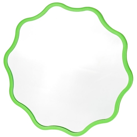 House Vitamin Mirror make up mirror- weaving round metal neon green 25x1x25cm