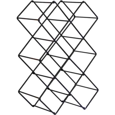 WDMT Metalen wijnrek voor 8 flessen mat zwart