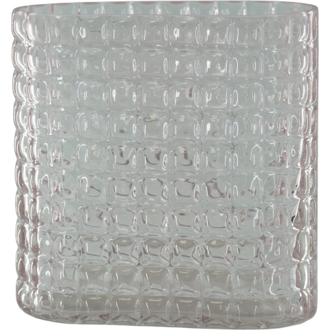 House Vitamin Vase ribble glass pink 18x9,5x17,5cm