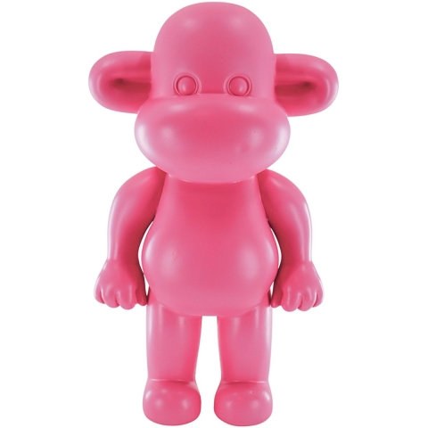 House Vitamin Ornament monkey figurine 'the legend'- polyresin pink 20,5x13,5x35cm