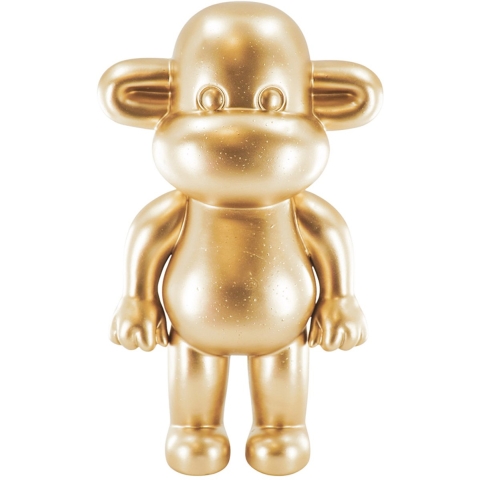 House Vitamin Ornament monkey figurine 'the legend'- polyresin gold 11x7x19cm