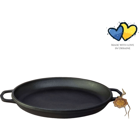 Maysternya Ronde gietijzeren barbecuepan ø 40 cm mat zwart