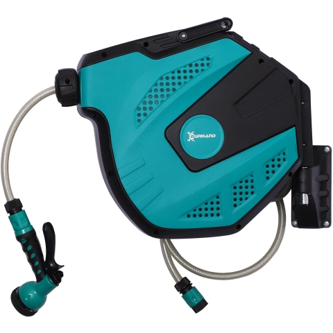 4goodz Wandslangenbox 15 mtr tuinslang haspel autom. zwenkbaar 180°