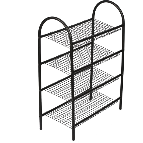 WDMT Metalen schoenenrek 4 laags mat zwart