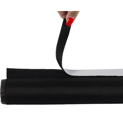 WDMT Zelfklevende tochtstrip voor deuren 90 x ø 5 cm zwart