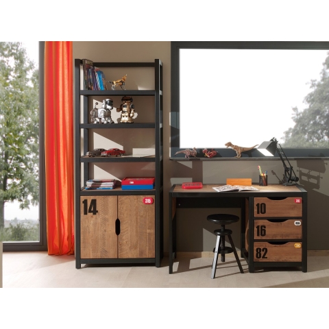 Lucevi alex boekenkast (200x80) + bureau (130x60) -