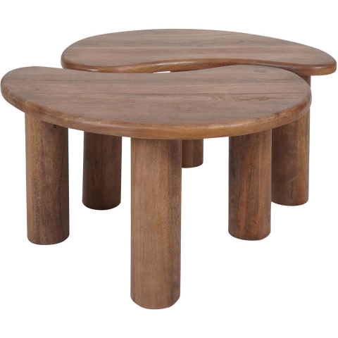 Home67 Salontafel lina mangohout set van 2