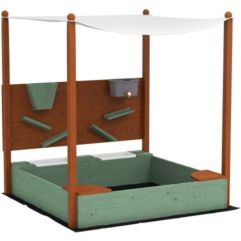 4goodz Aiyaplay zandbak met zonnedak en met 2 opslagbakken