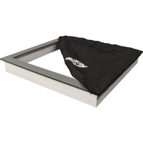 Sunny Sandy Houten Zandbak in Grijs/Wit - Incl. Beschermhoes en Gronddoek - FSC hout - 127x127x17cm