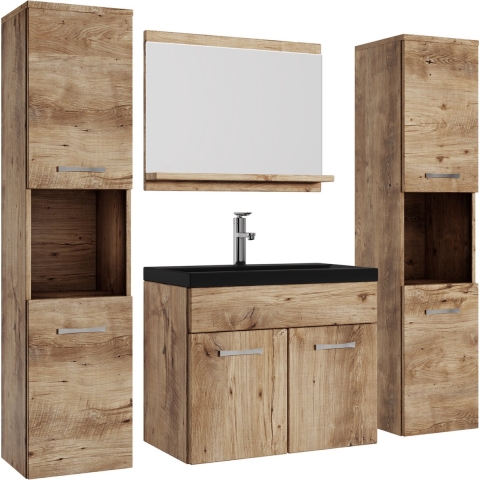 Badplaats Badkamermeubel set montreal xl 60 x 35 cm kastanje badmeubel