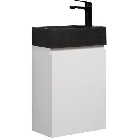 Badplaats Toiletmeubel angela 40 x 22 cm mat fonteinmeubel met zwarte