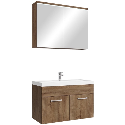 Badplaats Badkamermeubel set paso 02 80 x 40 cm bruin badmeubel met