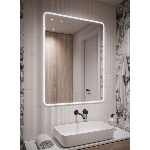 Badplaats Badkamerspiegel rocca led 70 x 90 cm led verlichting badkamer