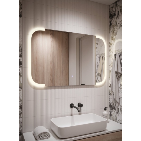 Badplaats Badkamerspiegel franca led 80 x 60 cm led verlichting badkamer