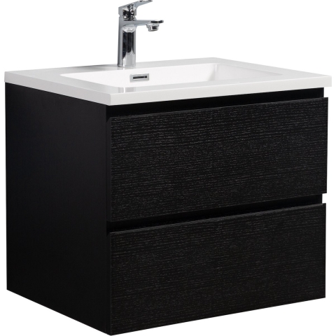 Badplaats Badkamermeubel set angela 60cm zwart badmeubel met