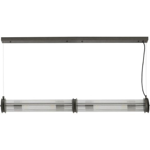 Signature Dubbele glazen metalen ophangbuis grijs