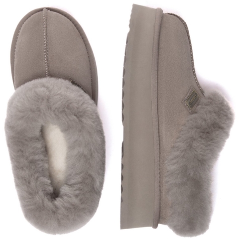 EVER AU Dames Leren Pantoffels - Topknot