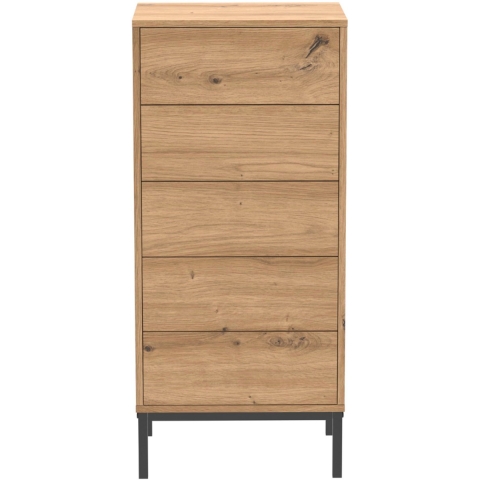 CaliCosy Hoge ladekast met 5 lades en metalen poten h100 cm lenny