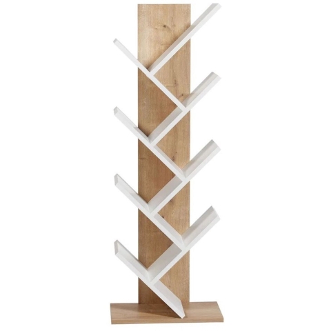 CaliCosy Boekenkast in eiken- en witdecor h129,8 cm tuval