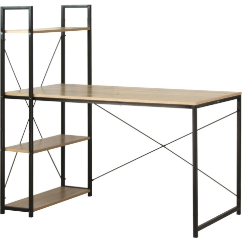 CaliCosy Bureau b120cm met 4 planken industriële stijl