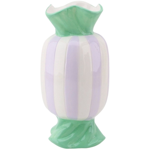 House Vitamin Vase -flower vase toffee candy dolomite mint/lilac 9,5x9,5x21cm