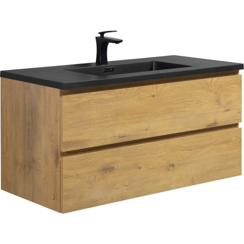 Badplaats Badkamermeubel set angela 100cm - badmeubel met zwarte