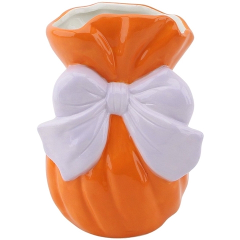 House Vitamin Vase bow dolomite orange/lilac 11x10x16cm