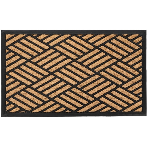 Muratap Bali kokos deurmat droogloopmat – beige / zwart slijtvast & 100%