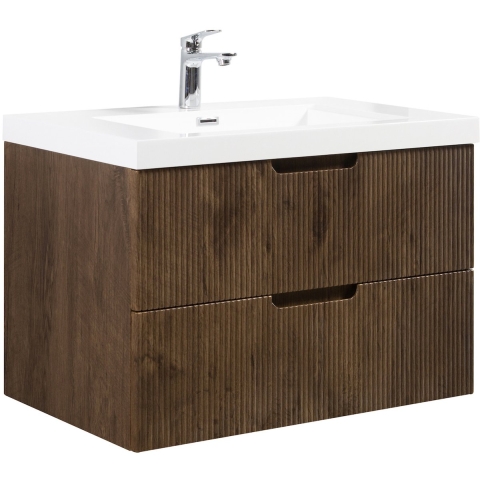 Badplaats Badkamermeubel set thermis 80cm rose wood badmeubel met wastafel