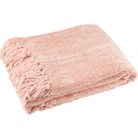 J-Line Blanket chenille polyester light pink