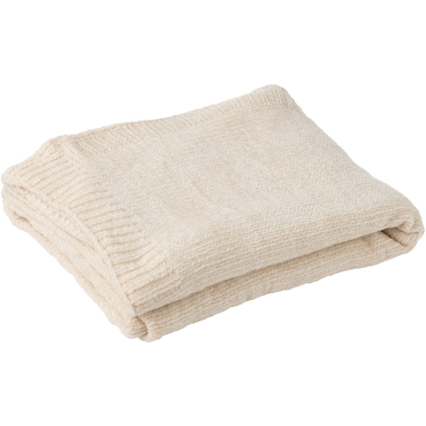 J-Line Blanket chenille polyester ecru