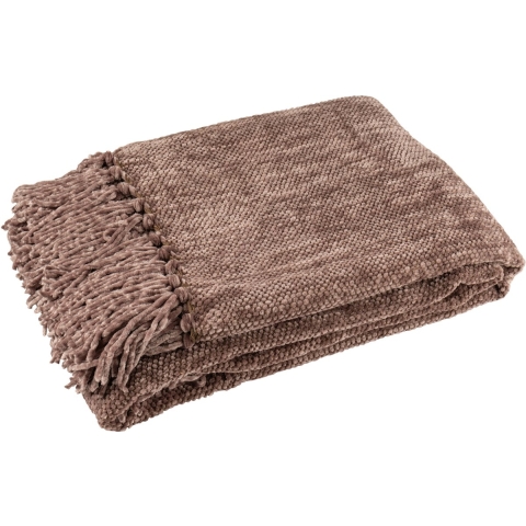J-Line Blanket chenille polyester dark brown