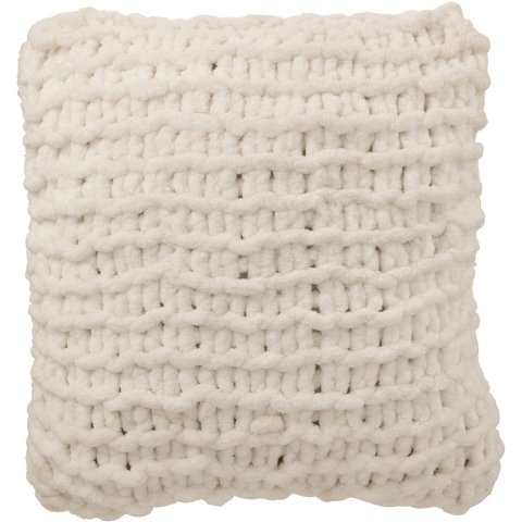 J-Line Cushion knitted polyester white