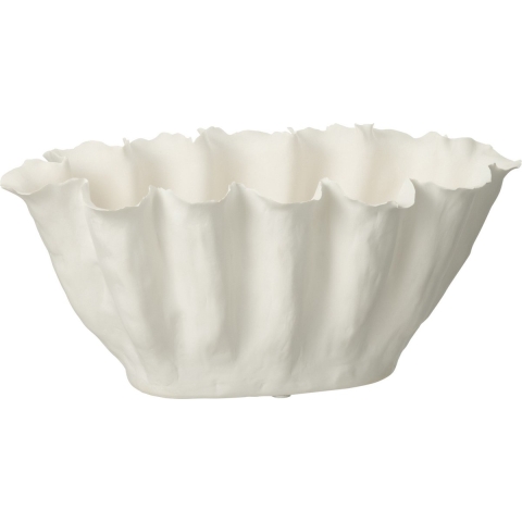 J-Line Vase calyx ceramic white small