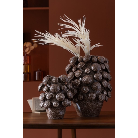 J-Line Vase fungi clay brown small