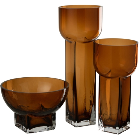 J-Line Vase carol glass brown large