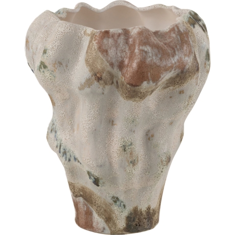 J-Line Vase moon texture anemone clay mixed