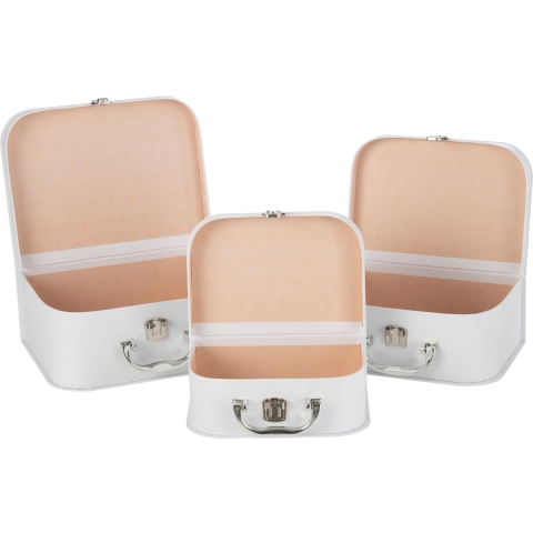 J-Line Set of 3 suitcase birth bear white