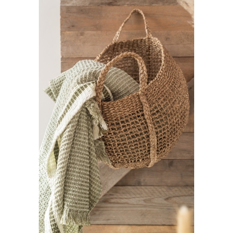 J-Line Set of 2 baskets tosai seagrass natural