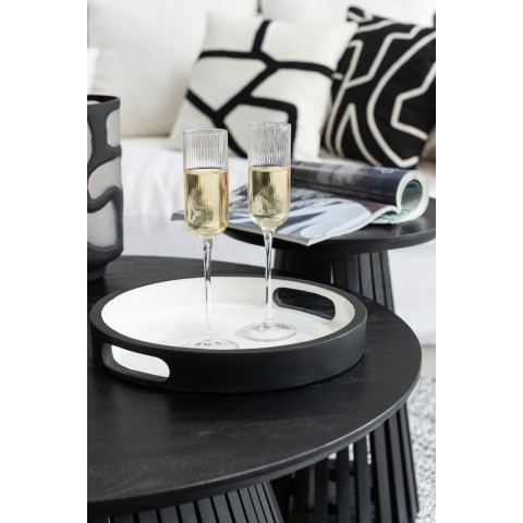 J-Line Tray vik wood black/white assortment of 2