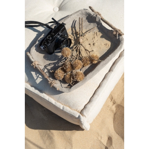 J-Line Tray chad papier mache brown