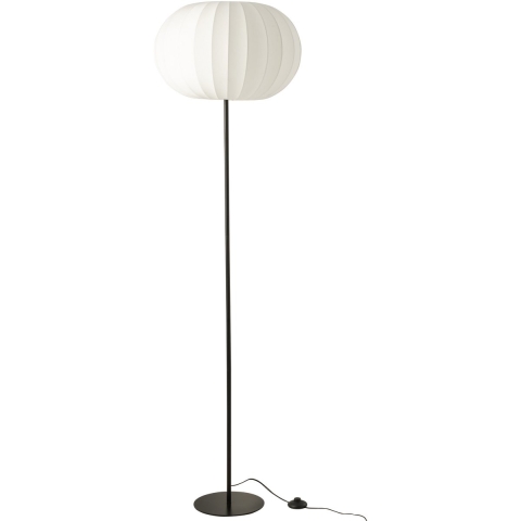 J-Line Floor lamp lantern metal/textile white large