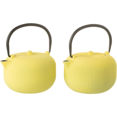 J-Line Box of 1 tea pot metal yellow assortment 2