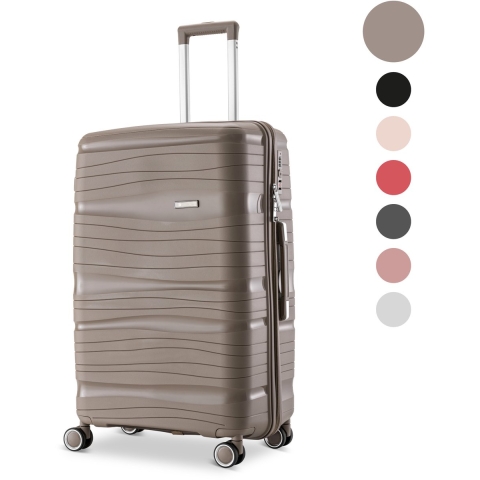 SKYCASES Travel One - 24-inch Medium Reiskoffer - Lichtgewicht 68L Waterdicht Cijferslot Champagne