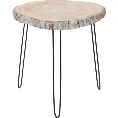 J-Line Sidetable paulownia wood/iron grey wash large