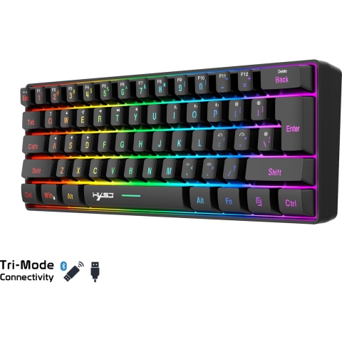 HXSJ L500 - Draadloze Gaming Toetsenbord - RGB - Tri mode - Zwart